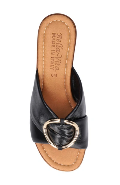 Shop Bella Vita Buckle Slide Sandal In Black Leather