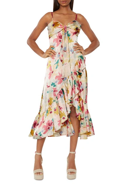 Shop Likely Calista Floral Sweetheart Neck Dress In Ivory Multi
