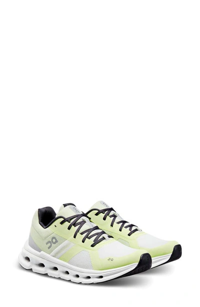 On Cloudrunner Running Shoe In White/ Seedling