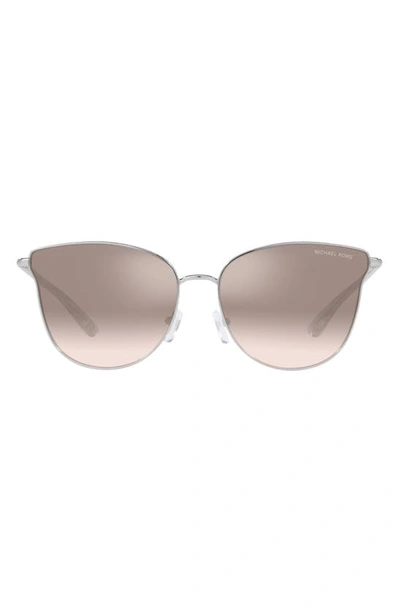 Shop Michael Kors Salt Lake City 62mm Oversize Cat Eye Sunglasses In Silver