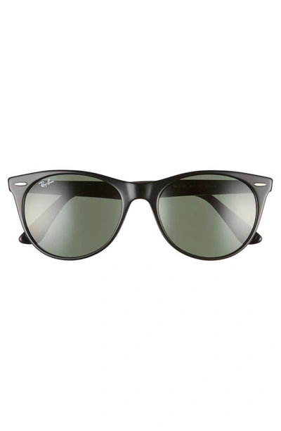 Shop Ray Ban 55mm Round Wayfarer Sunglasses In Black Solid