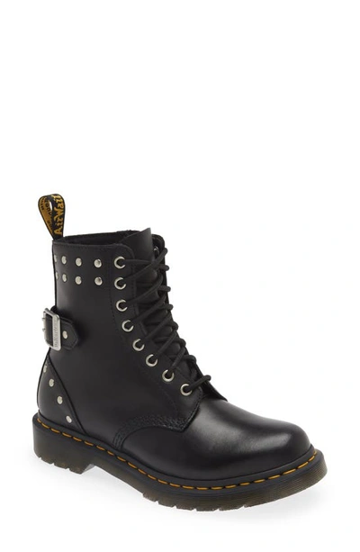 Dr. Martens 1460 Pascal Hardware Nappa Leather Lace Up Boots In Black Nappa