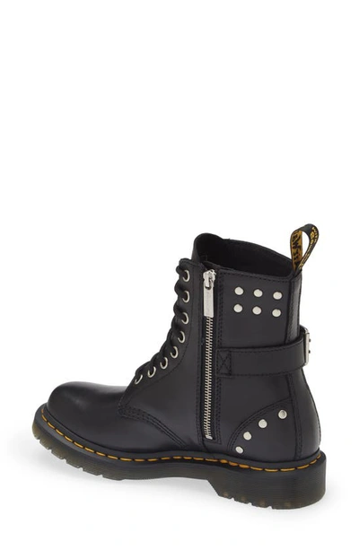 Dr. Martens 1460 Pascal Hardware Nappa Leather Lace Up Boots In Black Nappa