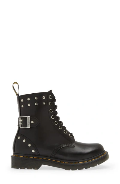 Dr. Martens 1460 Pascal Hardware Nappa Leather Lace Up Boots In Black Nappa