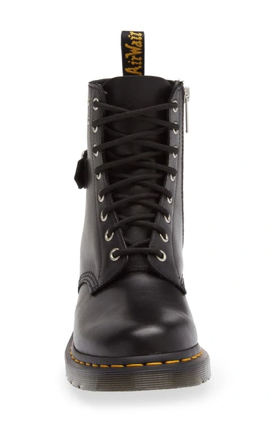Dr. Martens 1460 Pascal Hardware Nappa Leather Lace Up Boots In Black Nappa