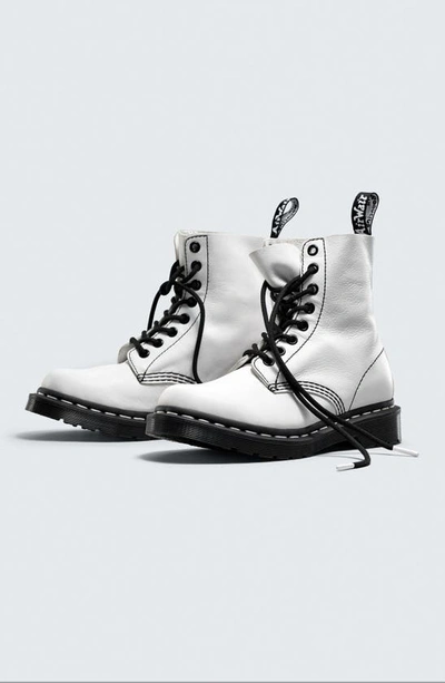 Dr. Martens 1460 Pascal Hardware Nappa Leather Lace Up Boots In Black Nappa