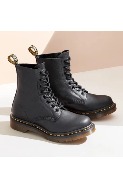 Dr. Martens 1460 Pascal Hardware Nappa Leather Lace Up Boots In Black Nappa