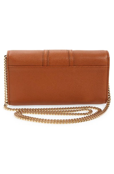 Shop See By Chloé Hana Large Leather Wallet On A Chain In Caramello 242
