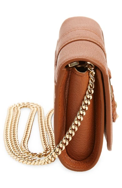 Shop See By Chloé Hana Large Leather Wallet On A Chain In Caramello 242