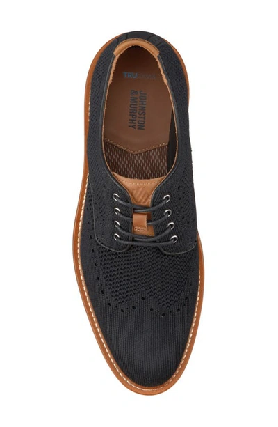 Johnston & Murphy Upton Knit Wingtip In Black