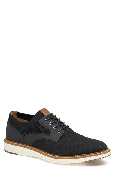 Shop Johnston & Murphy Upton Plain Toe Knit Derby In Black