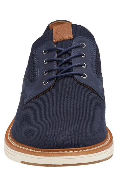 Johnston & Murphy Upton Plain Toe Knit Derby In Navy