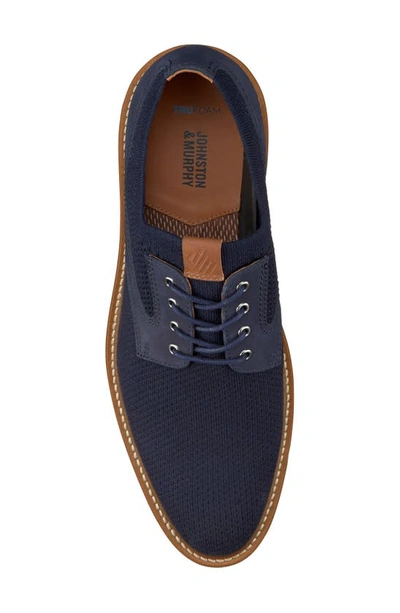 Johnston & Murphy Upton Plain Toe Knit Derby In Navy