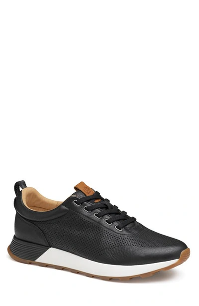 Shop Johnston & Murphy Kinnon Jogger Sneaker In Black