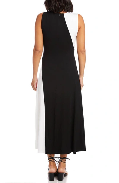 Shop Karen Kane Sleeveless Colorblock Maxi Dress In Black W/ White