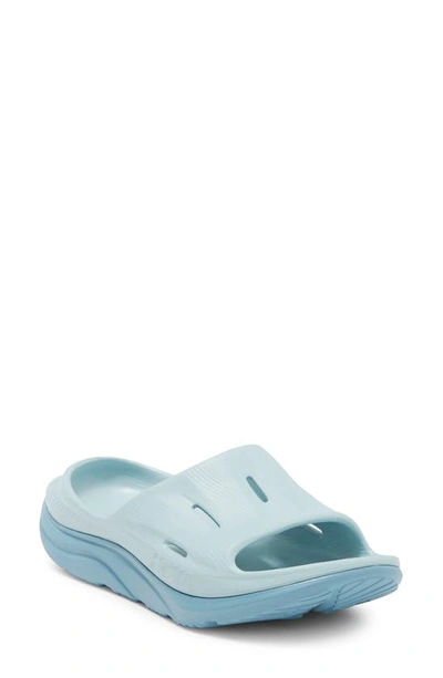 Shop Hoka Gender Inclusive Ora Recovery Slide 3 Sandal In Cloud Blue / Stone Blue