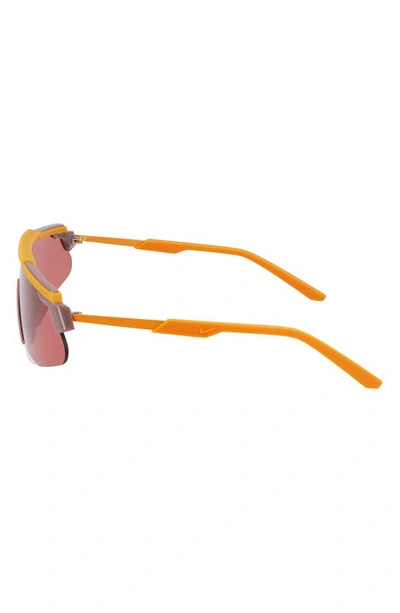 Shop Nike Marquee 66mm Oversize Shield Sunglasses In Monarch/ Vermillion