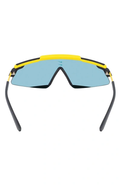 Shop Nike Marquee 66mm Oversize Shield Sunglasses In Laser Orange/ Teal
