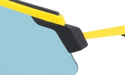 Shop Nike Marquee 66mm Oversize Shield Sunglasses In Laser Orange/ Teal