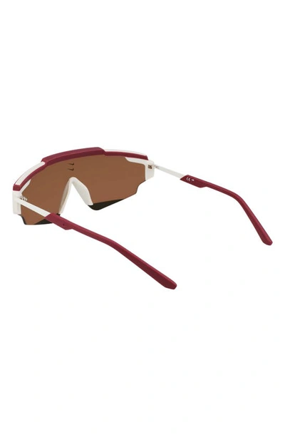 Shop Nike Marquee Edge 64mm Oversize Shield Sunglasses In Night Maroon/ Bronze Mirror