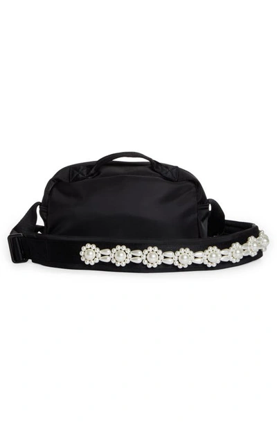 Shop Simone Rocha Crossbody Bum Bag In Black/ Pearl