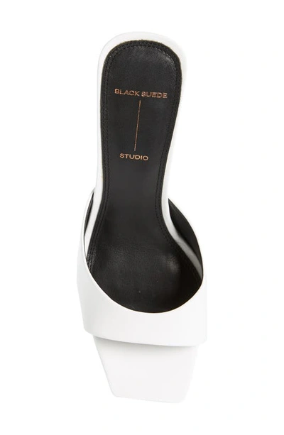 Shop Black Suede Studio Dia Slide Sandal In White Patent Leather