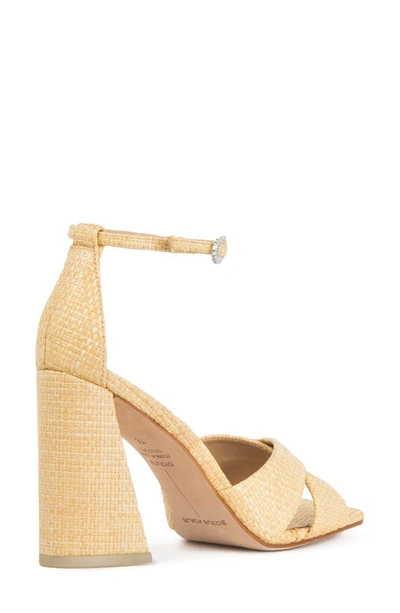Black Suede Studio Women's Chelsea Raffia Block Heel Sandals In Raffia