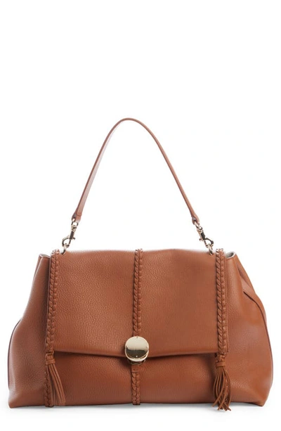 Shop Chloé Large Penelope Leather Bag In Carmel