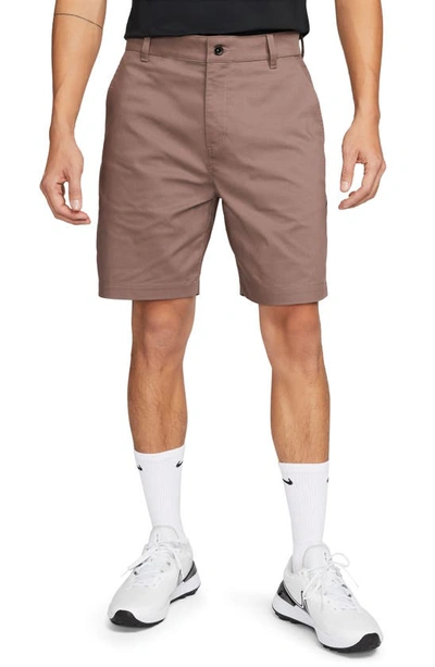 Shop Nike Dri-fit Uv Flat Front Chino Golf Shorts In Plum Eclipse