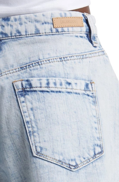 Blanknyc Raw Hem Flared Denim Shorts In Blind Journey