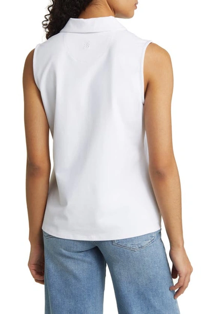 Tommy Bahama Aubrey Refined Sleeveless Polo Top In White