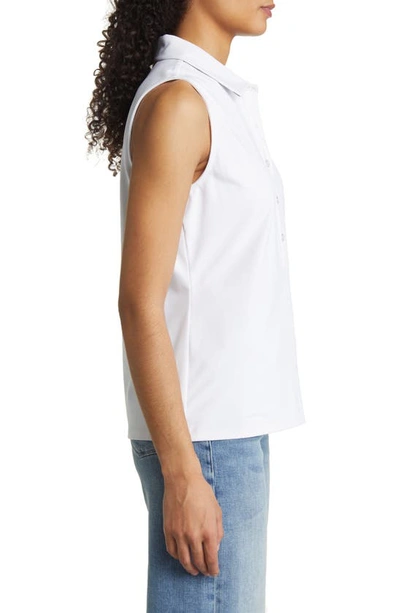 Tommy Bahama Aubrey Refined Sleeveless Polo Top In White