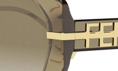 Shop Fendi The Graphy 54mm Oval Sunglasses In Dark Brown/ Gradient Brown