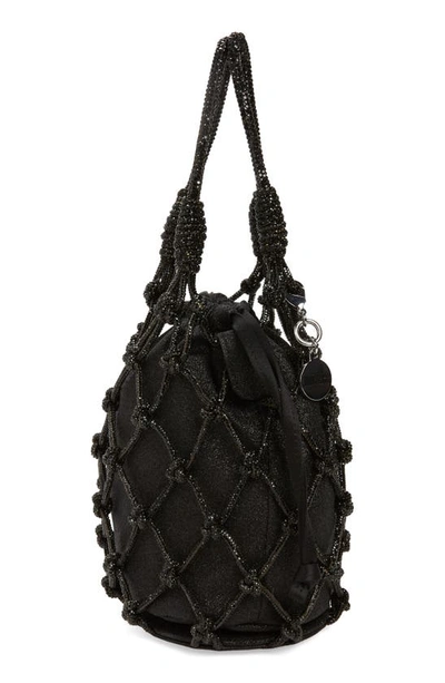 Judith Leiber Sparkle Crystal Net Top-handle Bag In Silver Jet