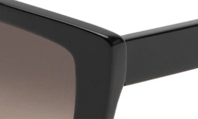 Shop Mohala Eyewear Kea 53mm Low Nose Bridge Wide Width Polarized Gradient Square Sunglasses In Black Lava