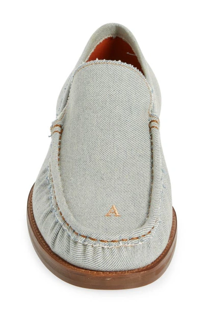 Shop Acne Studios Denim Moc Toe Loafer In Faded Blue