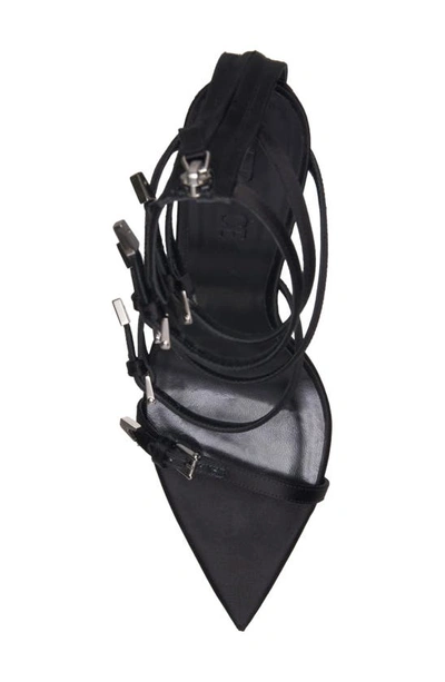 Shop Versace Point Strap Sandal In Black