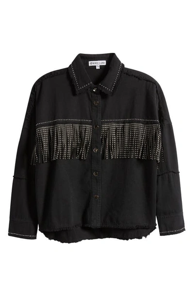 Shop Nikki Lund Fringe Oversize Jacket In Black