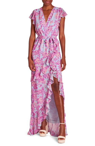 Shop Amanda Uprichard Johanna Floral Faux Wrap Maxi Dress In Midsummer