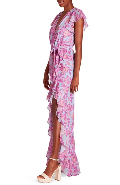 Shop Amanda Uprichard Johanna Floral Faux Wrap Maxi Dress In Midsummer