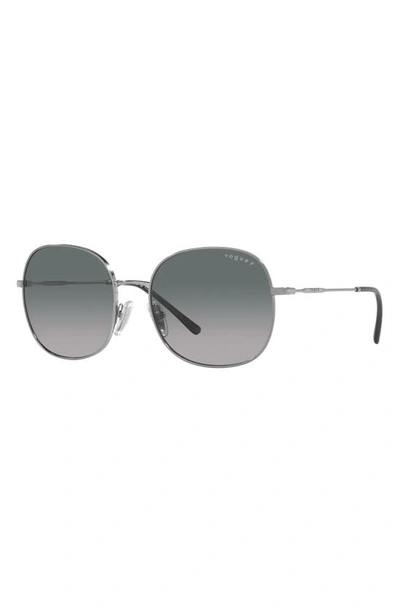 Shop Vogue 57mm Polarized Round Sunglasses In Gunmetal