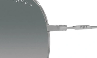 Shop Vogue 57mm Polarized Round Sunglasses In Gunmetal