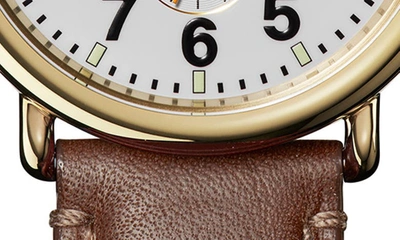 Shinola Men's Runwell 47mm Subsecond Leather Strap Watch In White/white