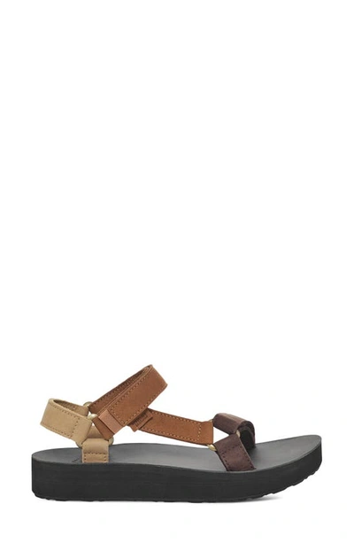 Shop Teva Midform Universal Leather Sandal In Neutral Multi