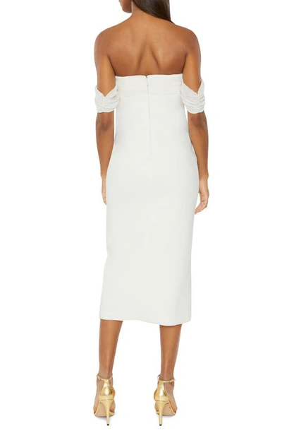 Shop Likely Paz Off The Shoulder Midi Dress In White