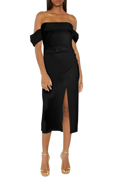Shop Likely Paz Off The Shoulder Midi Dress In Black