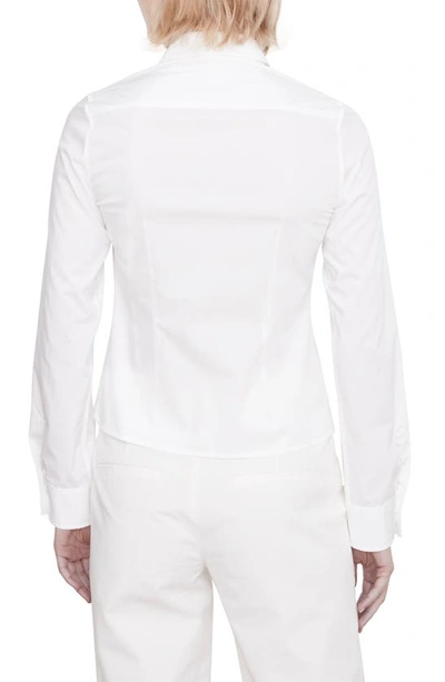 Shop Vince Slim Fit Cotton Blend Button-up Shirt In Optic White