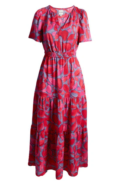 Nic + Zoe Happy Splash Tiered Floral-print Maxi Dress In Pink Multi