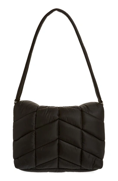 Saint Laurent Medium Puffer Econyl® Regenerated Nylon Messenger Bag In Black