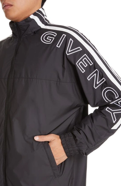 Shop Givenchy Logo Embroidered Track Jacket In Black